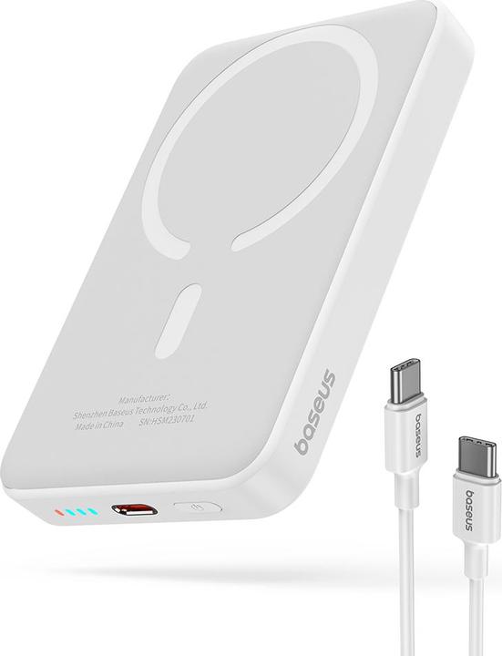 Produktbild Baseus Magnetic Mini Air Powerbank 10000mAh 20W (white) (10000 mAh, 20 W, 37 Wh)