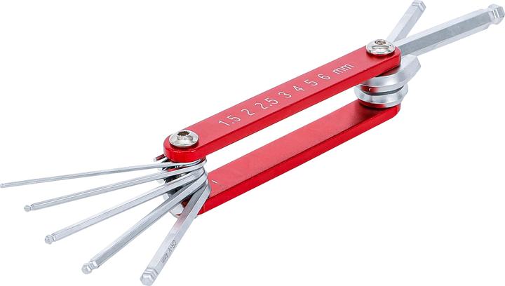 Actual product image BGS Foldable Key internal Hexagon with Ball Point 1.5 - 6 mm 7 pcs. (Allen screw)