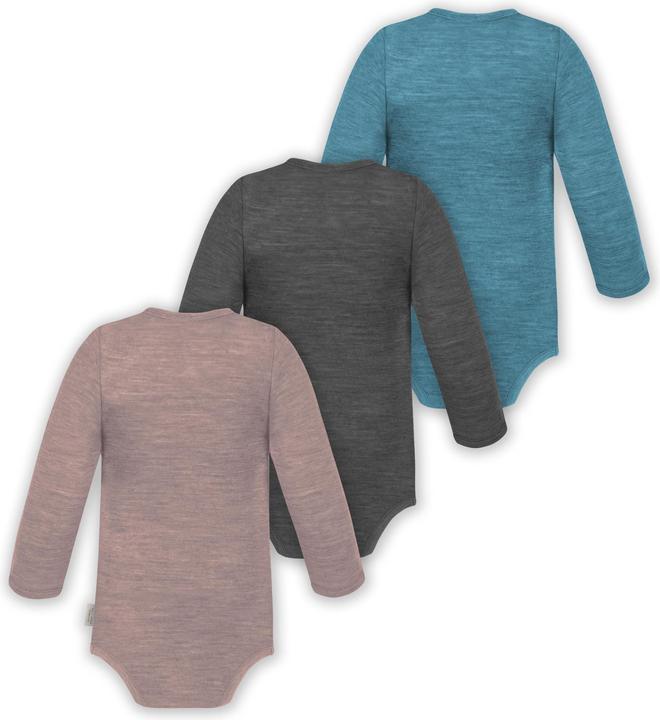 Produktbild Normani 3er Pack Baby Merino Langarm Wickelbody für Junge und Mädchen - 9355 (86)
