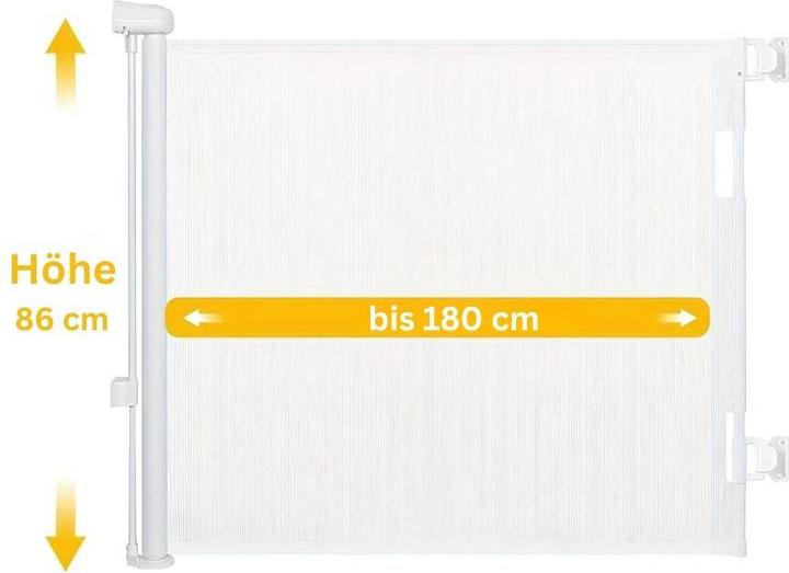 Milkii ausziehbares Türschutzgitter / Treppenschutzgitter, bis 180 cm - weiss (140 cm)