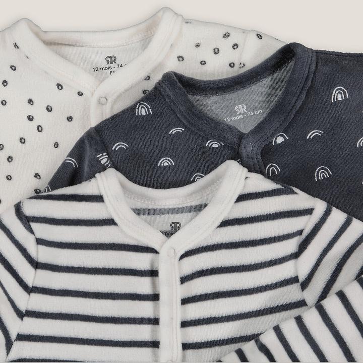 Produktbild La Redoute Collections 3er-Pack Strampler aus Samt