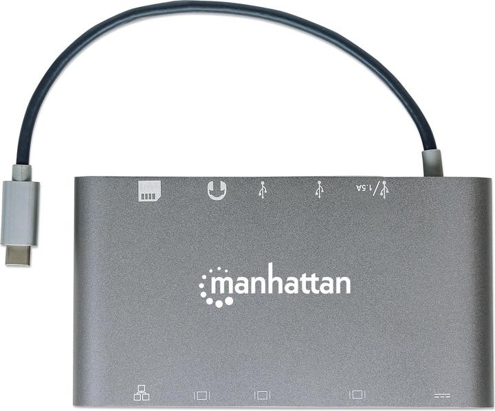 Actual product image Manhattan SuperSpeed USB-C to 7-in-1 Docking Station (Docking port (proprietary), 1 Ports)
