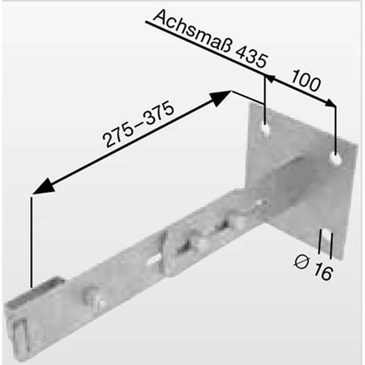 Actual product image Munk Wall bracket w. clamp, adjustable 275-375mm, galvanised steel