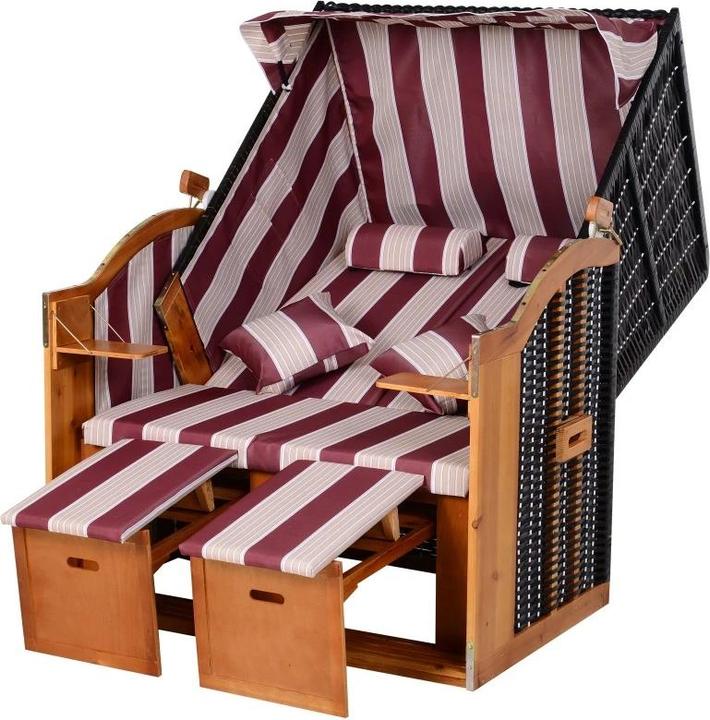 Produktbild PureHaven Strandkorb 118x79x150 cm für 2 Personen elegantes Design inkl. Rücken- und Sitzkissen vers