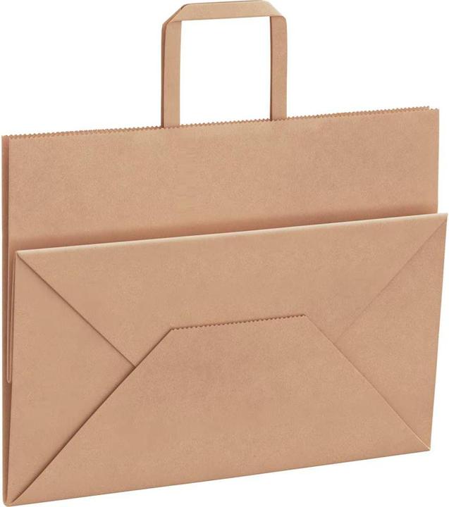 Produktbild VidaXL Kraftpapiertüten 50 Stk. mit Henkel Braun 32x17x25 cm Papiertüte (Geschenktüte, 50 x)
