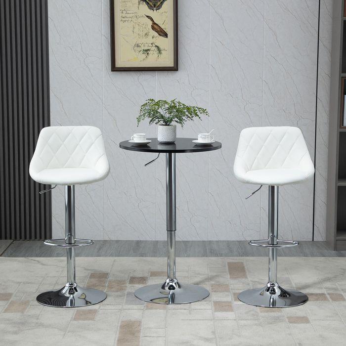 Produktbild Swisshandel24 Stehtisch, höhenverstellbar Stahl Schwarz Ø61 x 70-97 cm