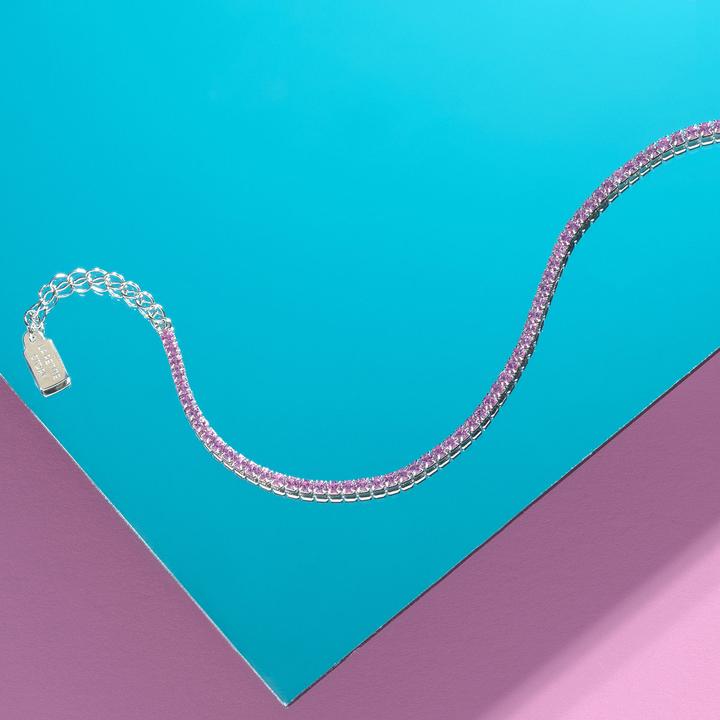 Immagine prodotto La Petite Story - Silver tennis bracelet with pink zircons Silver LPS05AWV65 (19 cm, Argento 925)
