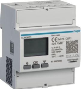 Hager Energiezähler 3phasig ECM382D direkt 80A 4M MBUS MID