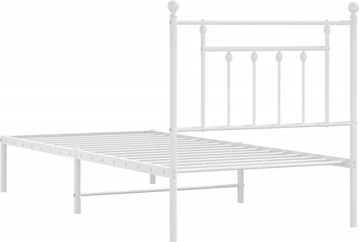 Produktbild VidaXL Bettgestell mit Kopfteil Metall Weiss 90x200 cm, Farbe (90 x 200 cm)