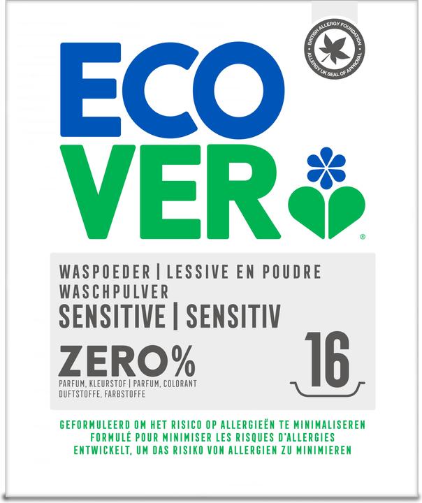 Label énergétique Ecover Zero Sensitive (16 Cycles de lavage, Lessive en poudre)