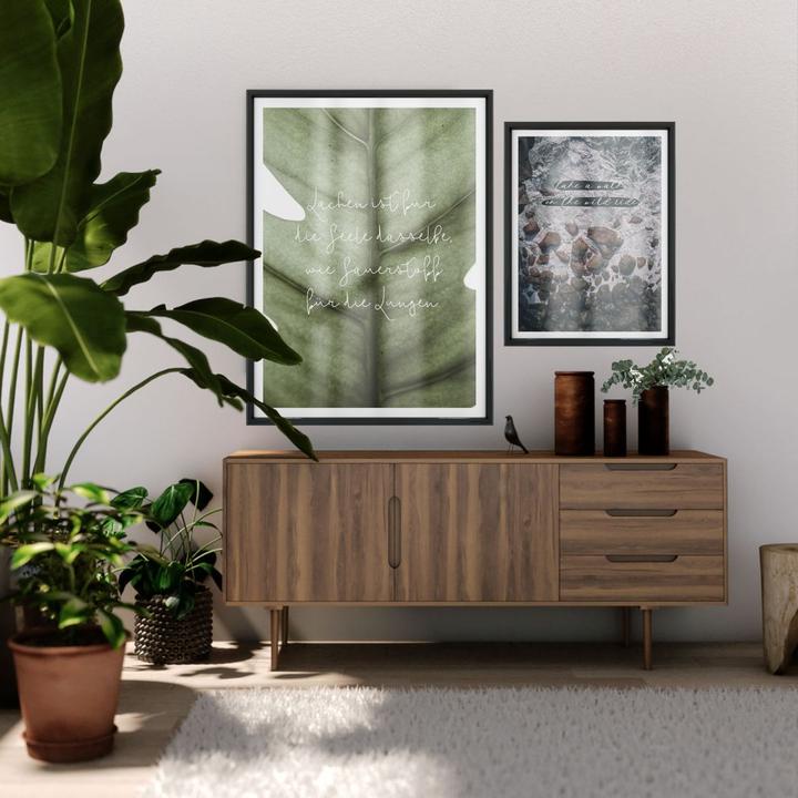 Produktbild Trenddeko Topografische Weltkarte - schwarz-weiss (60 x 80 cm)