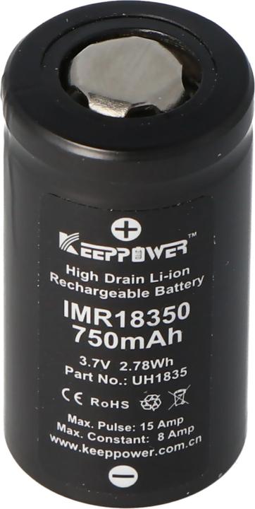Immagine prodotto Keeppower Akku IMR18350 (1 pz., 18350, 750 mAh)