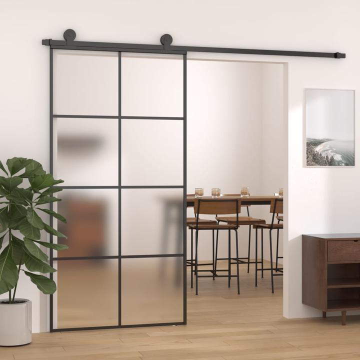 Produktbild Diverse Hardware Schiebetür Aluminium und ESG Glas 102,5x205 cm Schwarz