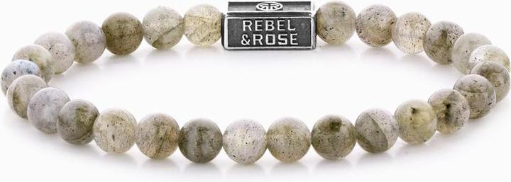 Rebel Rose - Silver beaded bracelet Labradorite Shield RR-6S005-S - Dimension: 16.5 cm - S (M) (16.50 cm, Sterling Silber 925, Labradorit)