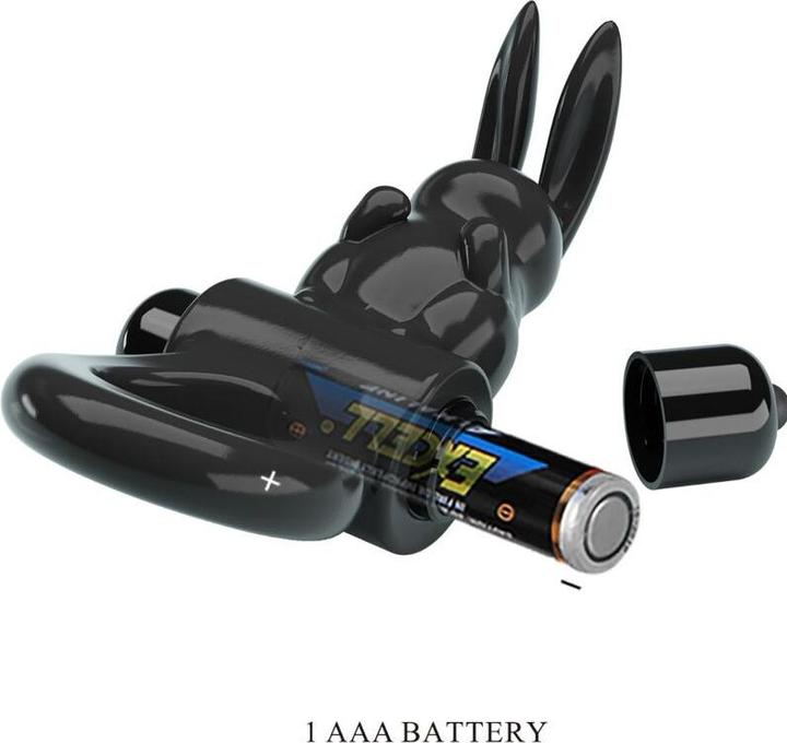 Image du produit Pretty Love - Anneau excitant Rabbit Anneau vibrant 10 vibrations Noir (2.40 cm)