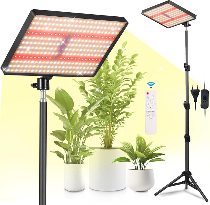 Miccye LED Pflanzenlampe mit Ständer und Timer (Vollspektrum) (LED)