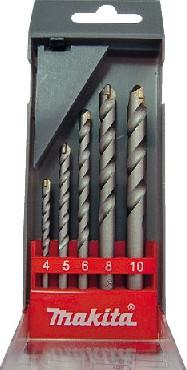 Produktbild Makita Stein-Spiralbohrer-Set 5teilig (6 mm, 10 mm, 5 mm, 8 mm, 4 mm)
