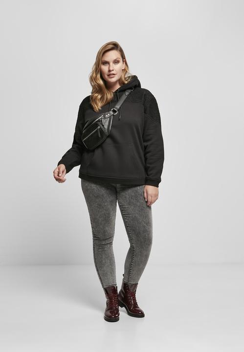 Immagine prodotto Urban Classics Felpa con cappuccio con inserto in pizzo da donna (S)