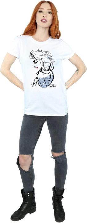 Immagine prodotto Disney Frozen Maglietta boyfriend in cotone Elsa Sketch (L)