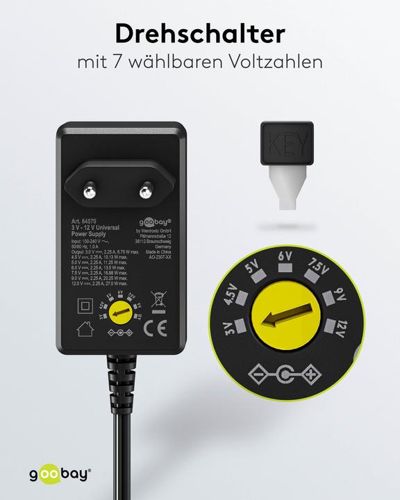 Produktbild Goobay Universal-Netzteil