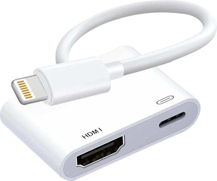 Actual product image Max Excell Lightning to HDMI + USB-C Adapter (Lightning, 1 cm)