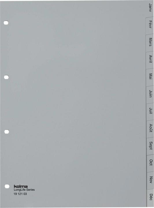 Actual product image Kolma Register A4 superstrong Jan-Déc (fr) 12-piece grey