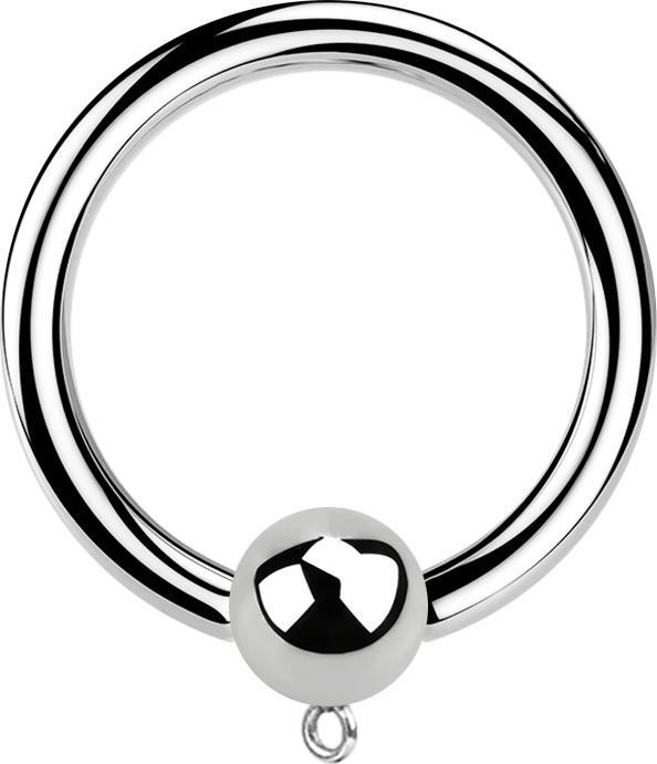 Star Piercing Micro Closure Ring silber mit Kugel Ring für Anhänger (ohne Messing, Chirurgenstahl 316L)