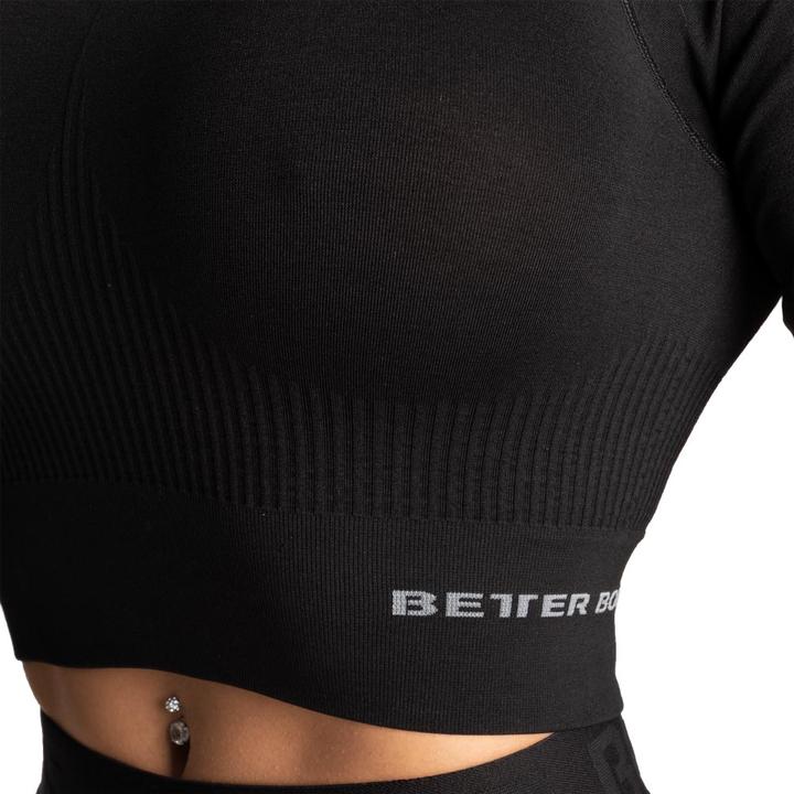 Actual product image Better Bodies Rib Seamless Crop LS Black Melange (XS)