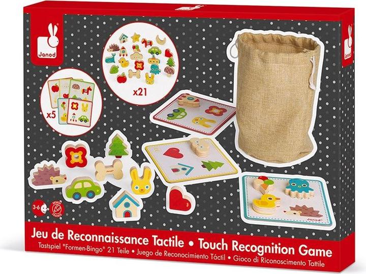 Produktbild Janod J05318 Memory-Tastspiel, lehrreiches Familienspiel, für Kinder ab 3 Jahren (Italienisch, Englisch, Spanisch, Deutsch, Niederländisch, Französisch)