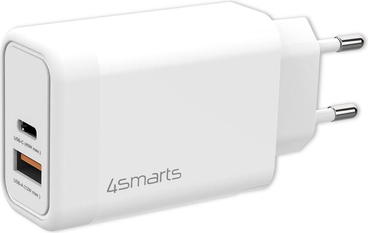 Actual product image 4smarts USB Wall Charger VoltPlug PD+QC 45W GaN USB-C / USB-C White (45 W)