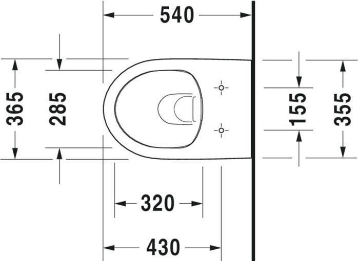 Actual product image Duravit Wall-hung WC DURASTYLE BASIC RIMLESS deep, 365x540mm white WG