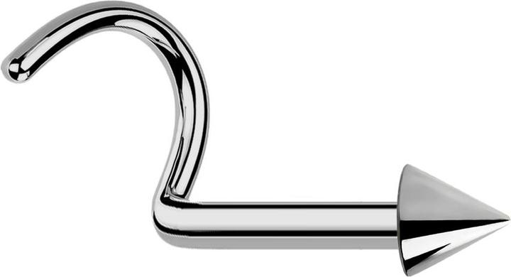 Actual product image Star Piercing Nasenstecker gebogen silber mit Cone (without brass, Titanium G23)