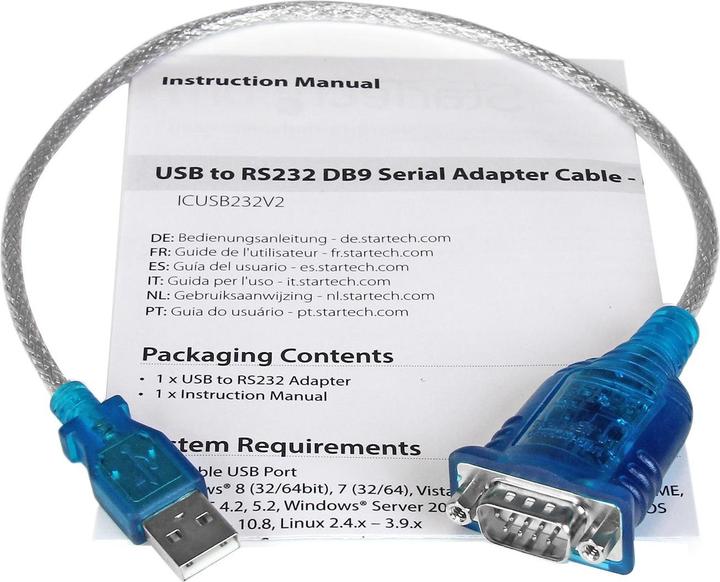 Actual product image StarTech USB to RS232 serial adapter (0.43 m)