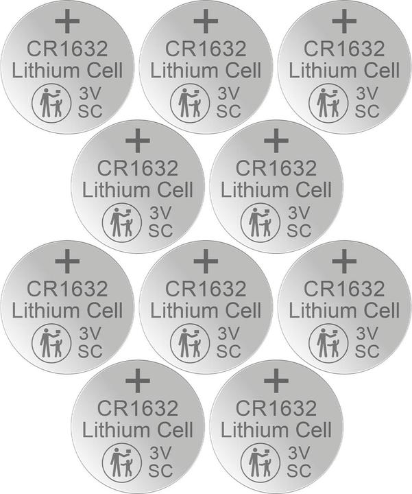 Produktbild XCell 10er-Set Lithium-Knopfzelle CR1632, 3V / 130mAh (10 Stk., CR1632, 130 mAh)
