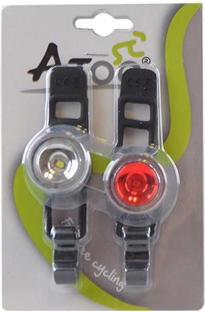 Actual product image Optimiz front+rear battery light 1 led 2 function front handlebar/rear seatpost attachment