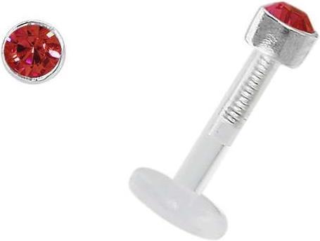 Bijouteria Piercing für Lippe/Tragus (Bioplast, Silber 925, Swarovski Kristall)