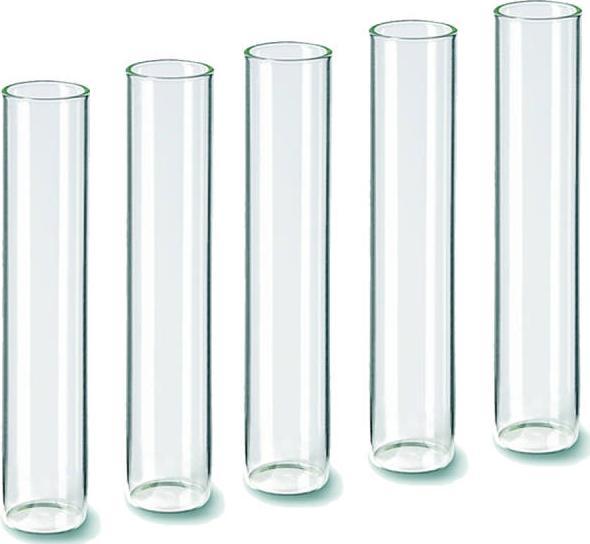 Produktbild trendmarkt24 Reagenzglas stehend, 5 Stück mit Flachboden Ø 3 cm x 15 cm Hochzeit Deko Reagenzgläser Set