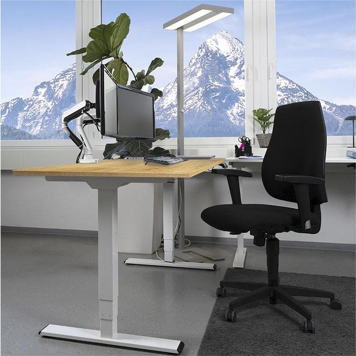 Immagine prodotto Contini höhenverstellbarer Bürotisch 1.4x0.8m Eiche / Gestell ET225E weiss
