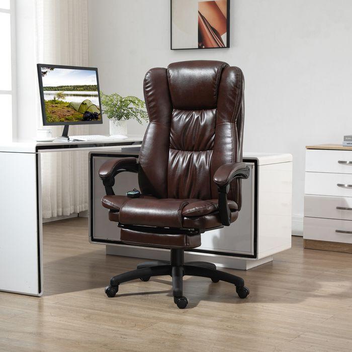Image du produit Swisshandel24 Chaise de bureau de massage avec 6 têtes vibrantes, fonction couchage, repose-pieds