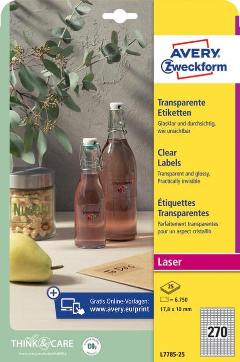 Produktbild Avery Transparente Etiketten