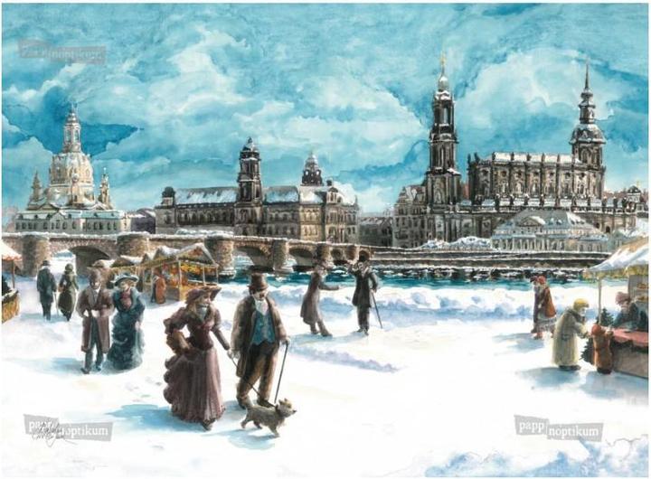 Produktbild Pappnoptikum 1039 - Dresden - Blick zur Augustusbrücke (Mini-Adventskalender)