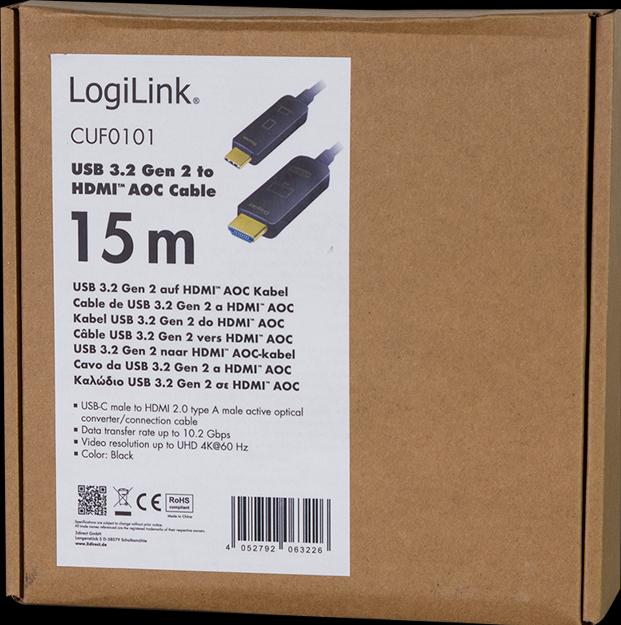 Produktbild LogiLink USB 3.2-Kabel USB-C/HDMI 15m (15 m, HDMI)