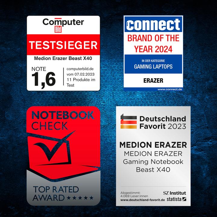 Actual product image Medion Erazer Beast X40 i9 32 N W11H 30035230 (17.01", Intel Core i9-13900HX, 64 GB, 2000 GB, DE)