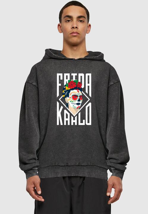 Immagine prodotto Merchcode Frida Kahlo - Felpa con cappuccio con scritte lavate all'acido - 178049 (L)