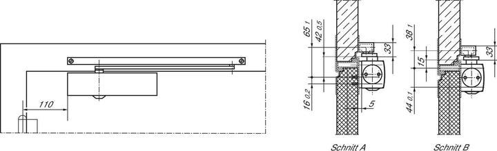 Actual product image Geze Door closer TS 5000, EN 2-6, with guide rail, without hold-open device, silver