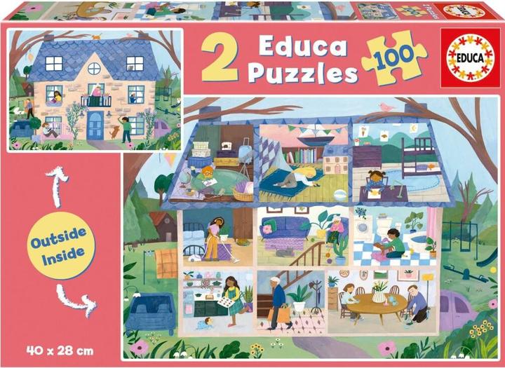 Actual product image Educa Παζλ 2×100Τεμ. Inside/Outside House 19957