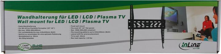Image du produit InLine Kit de fixation (support mural fixe) pour écran plat - Noir - Image (Mur, 55.12", 50 kg)