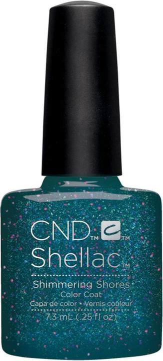 Actual product image CND Shellac - Color Coat Shimmering Shores (Glitter, Turquoise, UV gel varnish)
