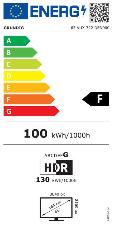Energie-Label Grundig 65VUX722 (65", UHD, 2023)