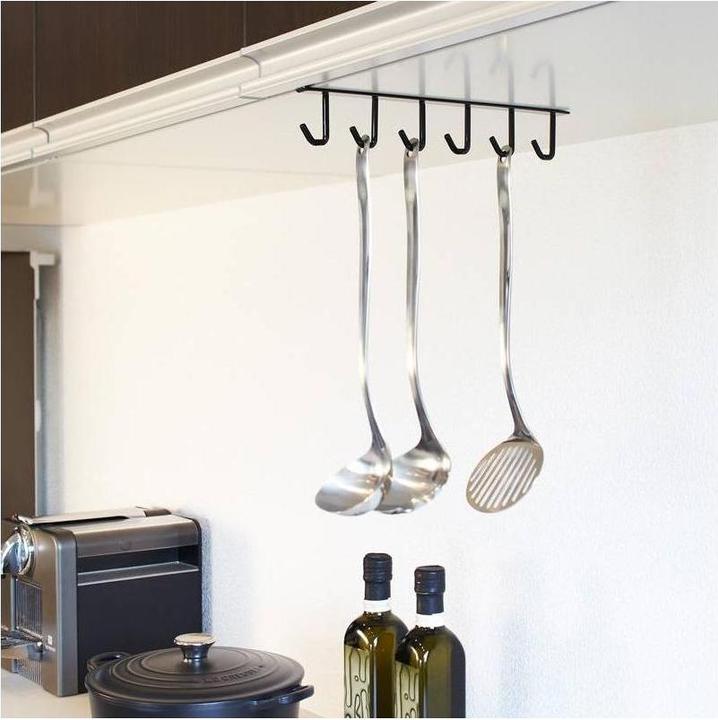 Actual product image Yamazaki TOWER bottom shelf hook rail
